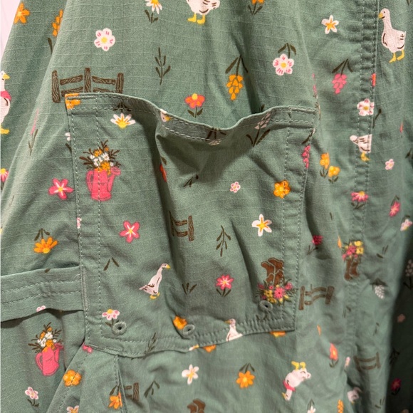 Duluth Trading Co Sage Overalls with Floral Design - Picture 9 of 10